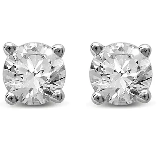 White Gold Diamond Certified 14K Stud Earrings